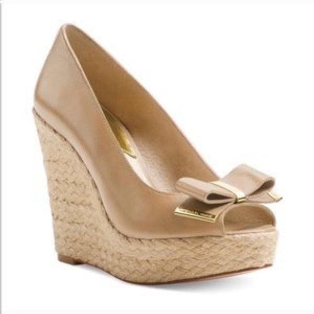 Michael Kors Bow Peep Wedges